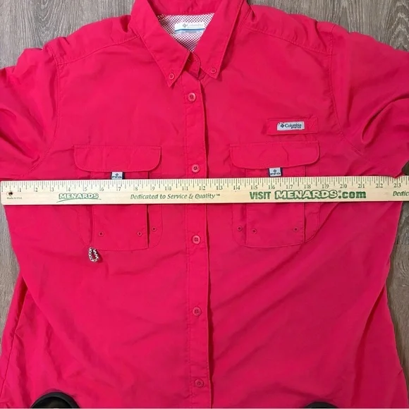 Columbia PFG Bonehead Fishing Shirt Women XL Preppy Golf Vacation Camping Pink​​ - Picture 3 of 10